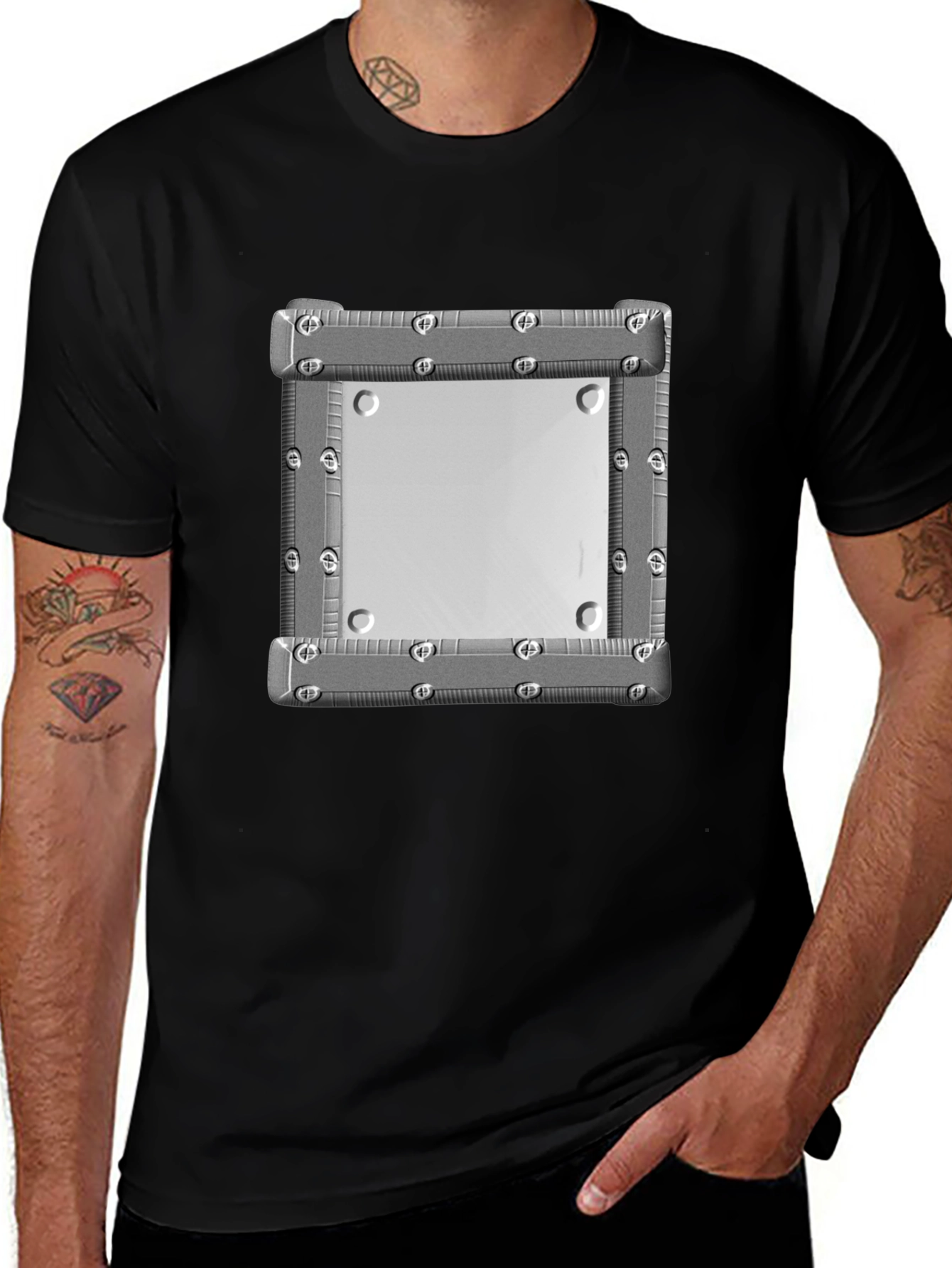 Industrial Plate Graphic Tee - Bold Streetwear Style