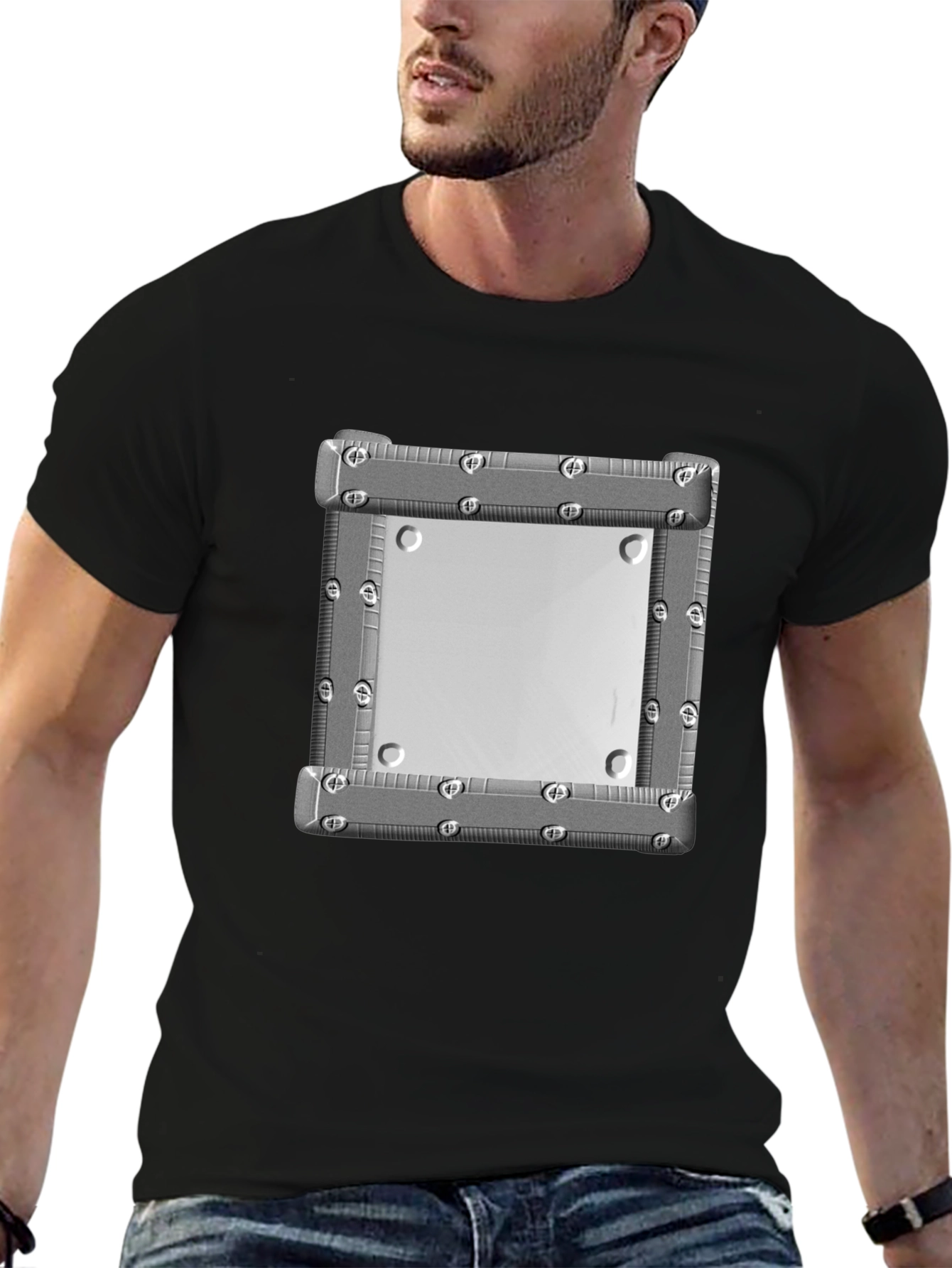 Industrial Plate Graphic Tee - Bold Streetwear Style