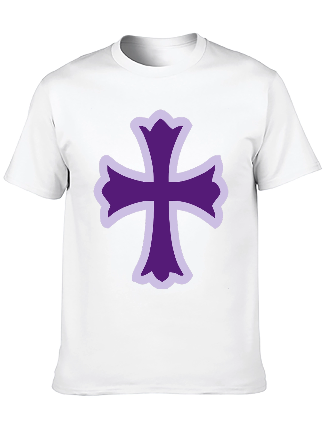 Purple Cross Graphic Black T-Shirt
