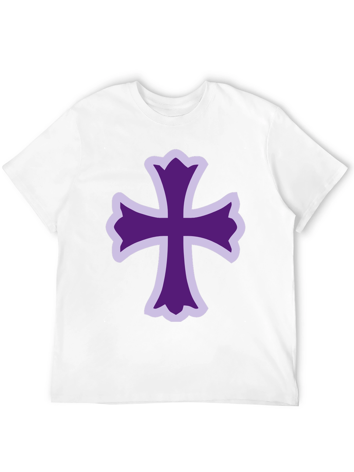 Purple Cross Graphic Black T-Shirt