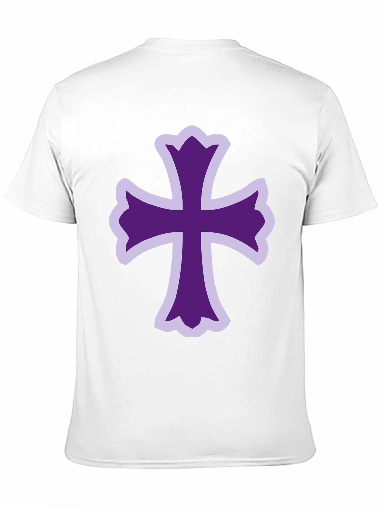 Purple Cross Graphic Black T-Shirt