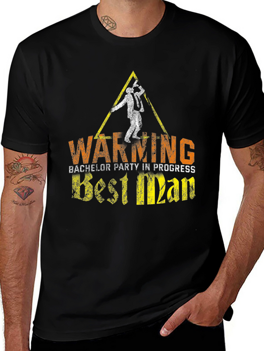 Warning Best Man Bachelor Party T-Shirt