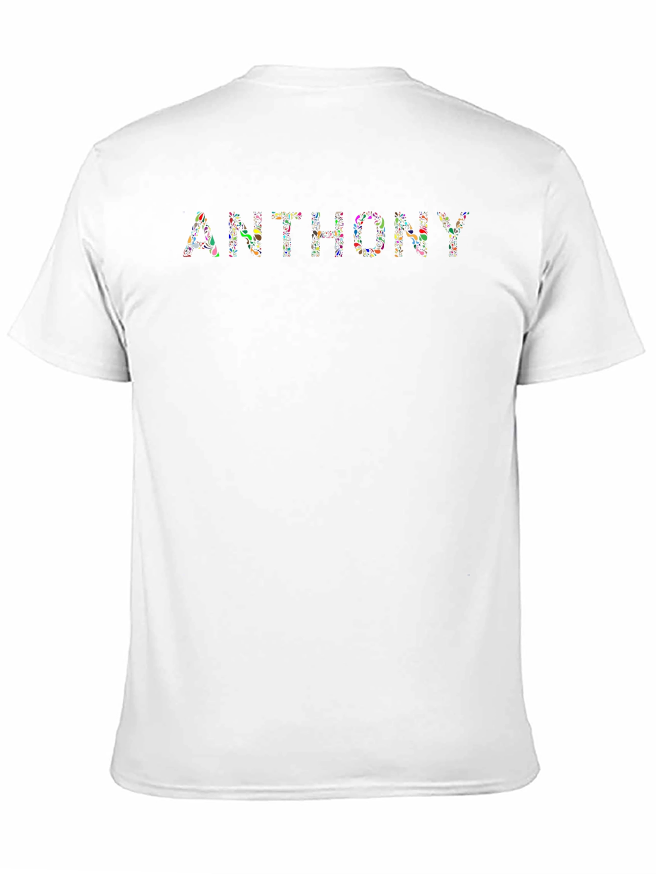 Personalized ANTHONY Print Black Crewneck T-Shirt
