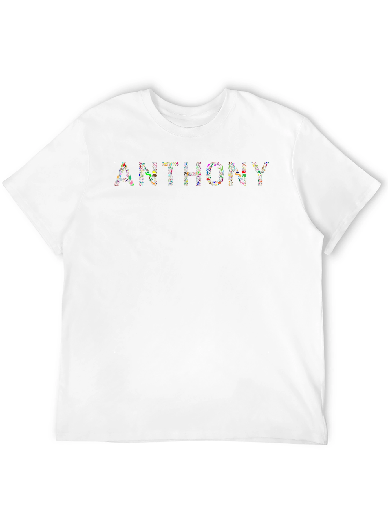 Personalized ANTHONY Print Black Crewneck T-Shirt
