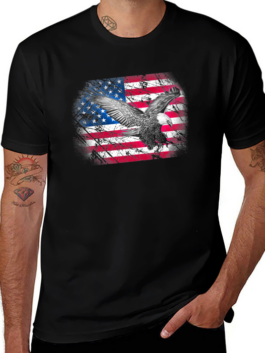 American Flag Eagle Graphic T-Shirt