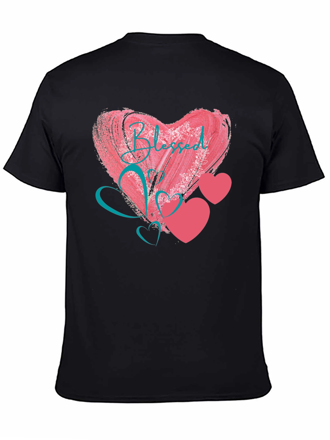Blessed Heart Graphic Black T-Shirt