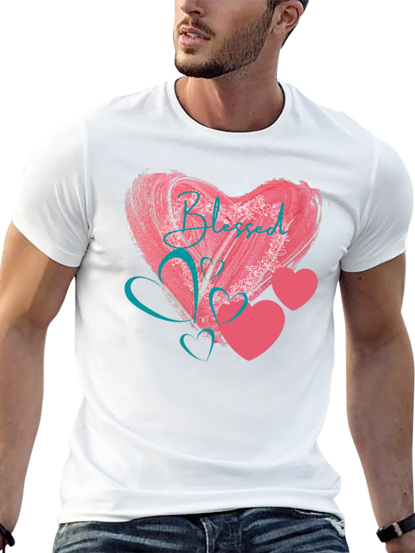 Blessed Heart Graphic Black T-Shirt
