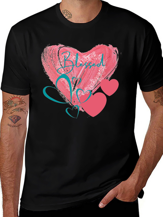 Blessed Heart Graphic Black T-Shirt