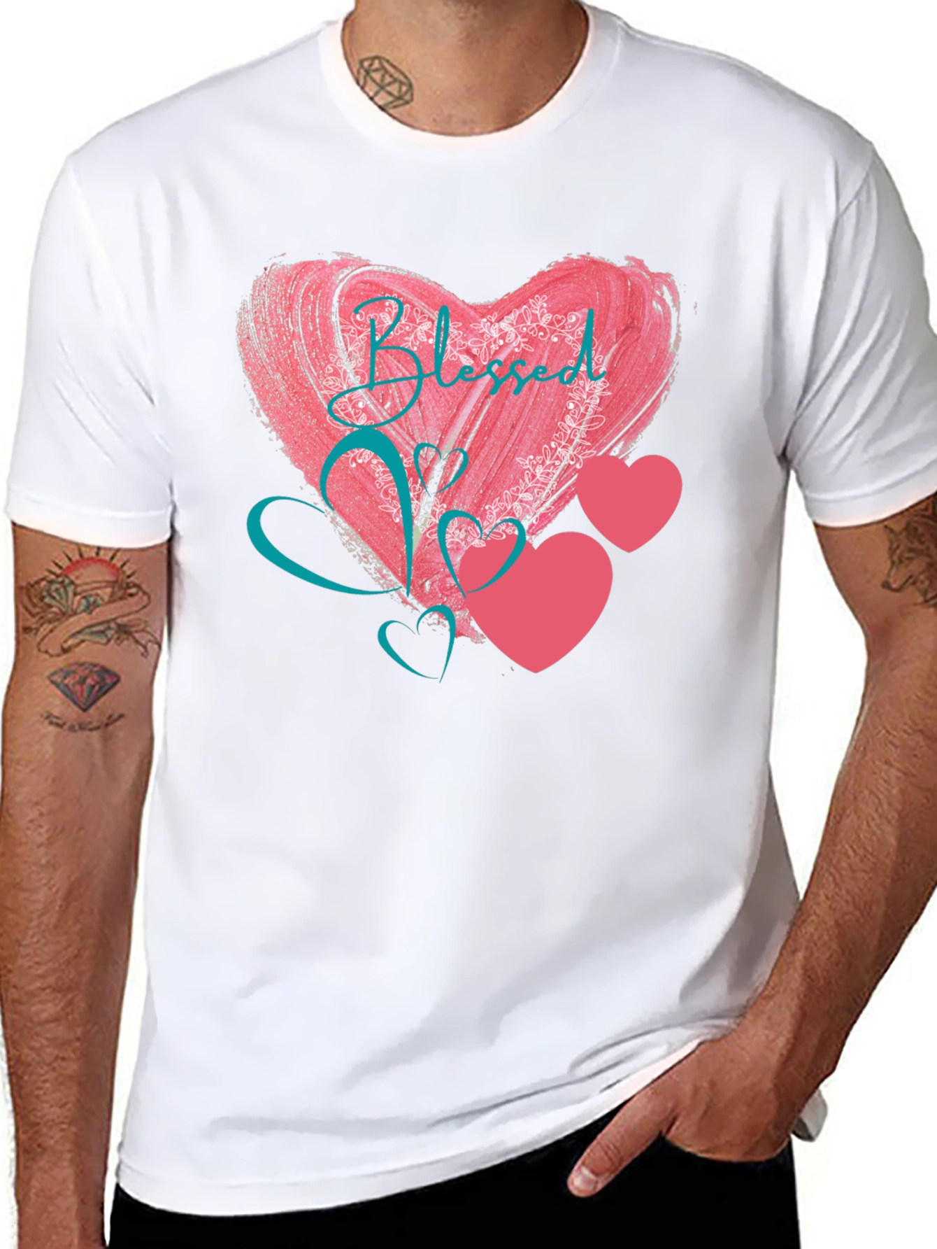 Blessed Heart Graphic Black T-Shirt