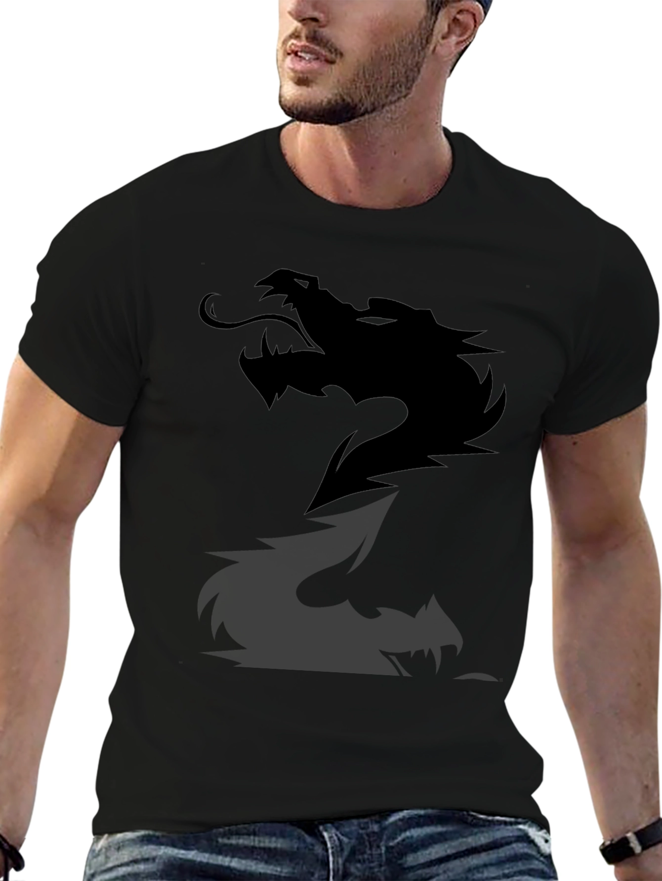Black Dragon Graphic Tee - Mens Casual Cotton T-Shirt