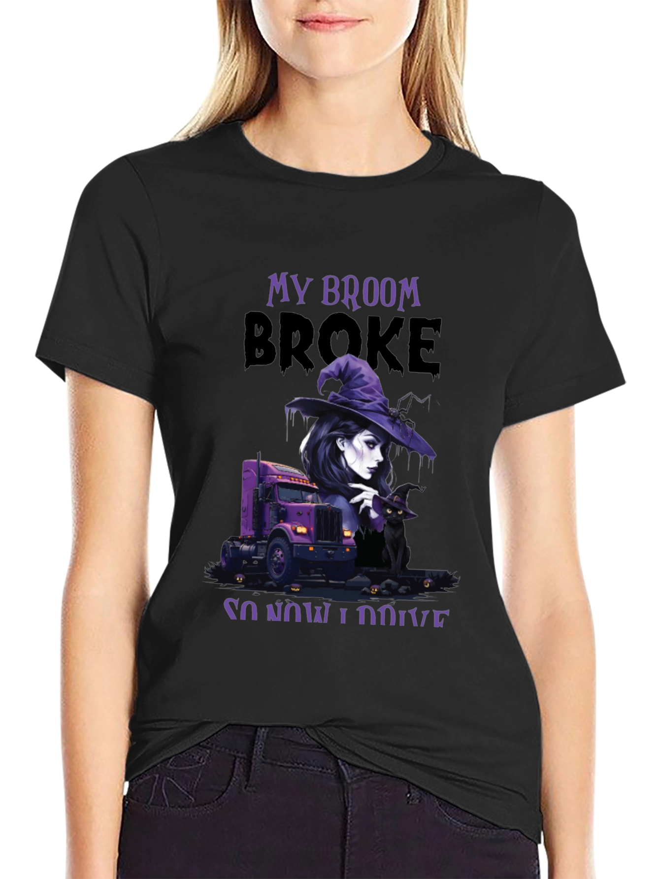 My Broom Broke Trucker T-Shirt