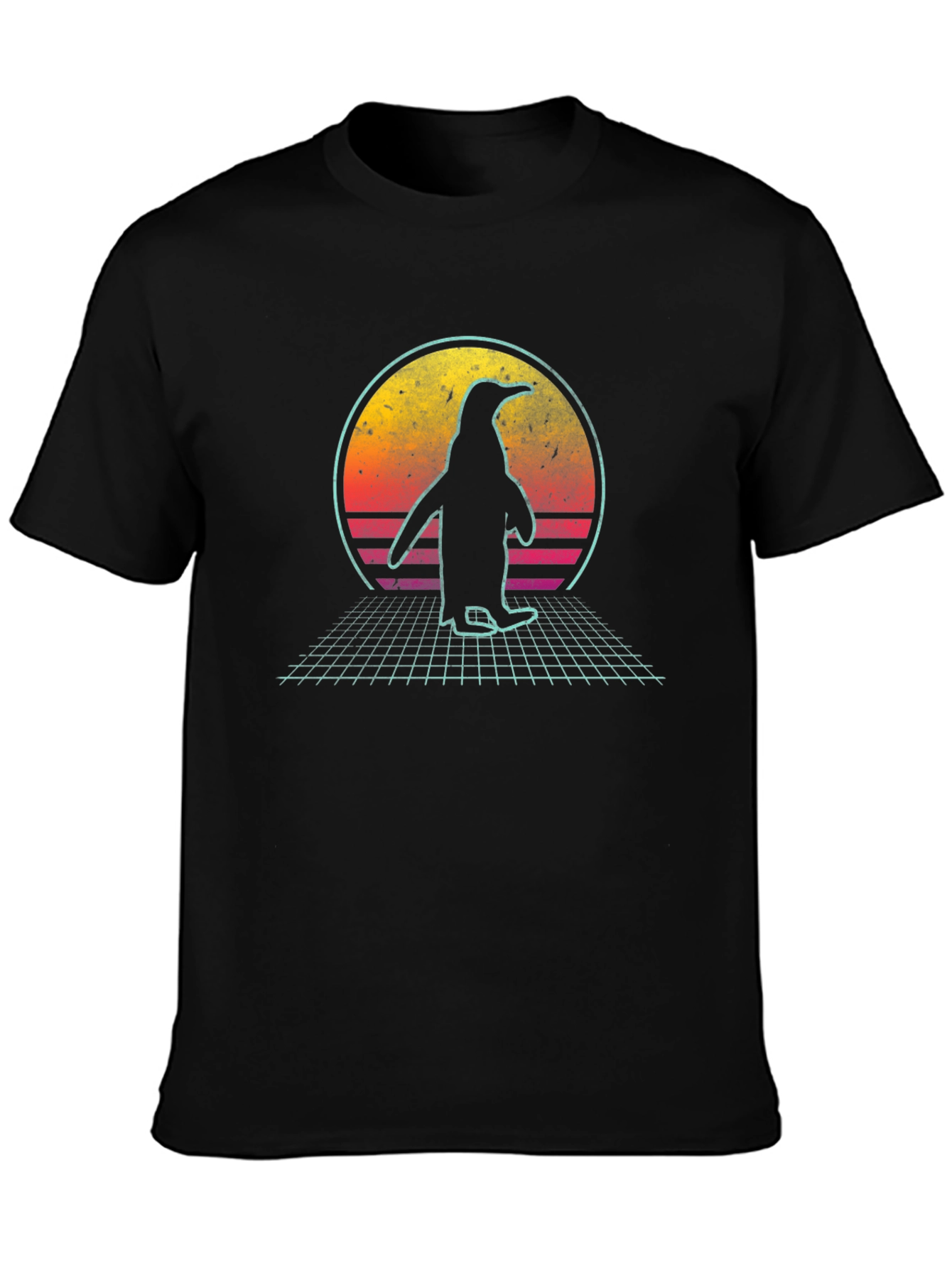 Retro Penguin Sunset T-Shirt