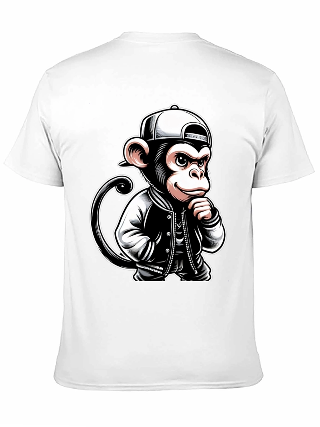Cool Monkey Graphic Tee - Black Crew Neck