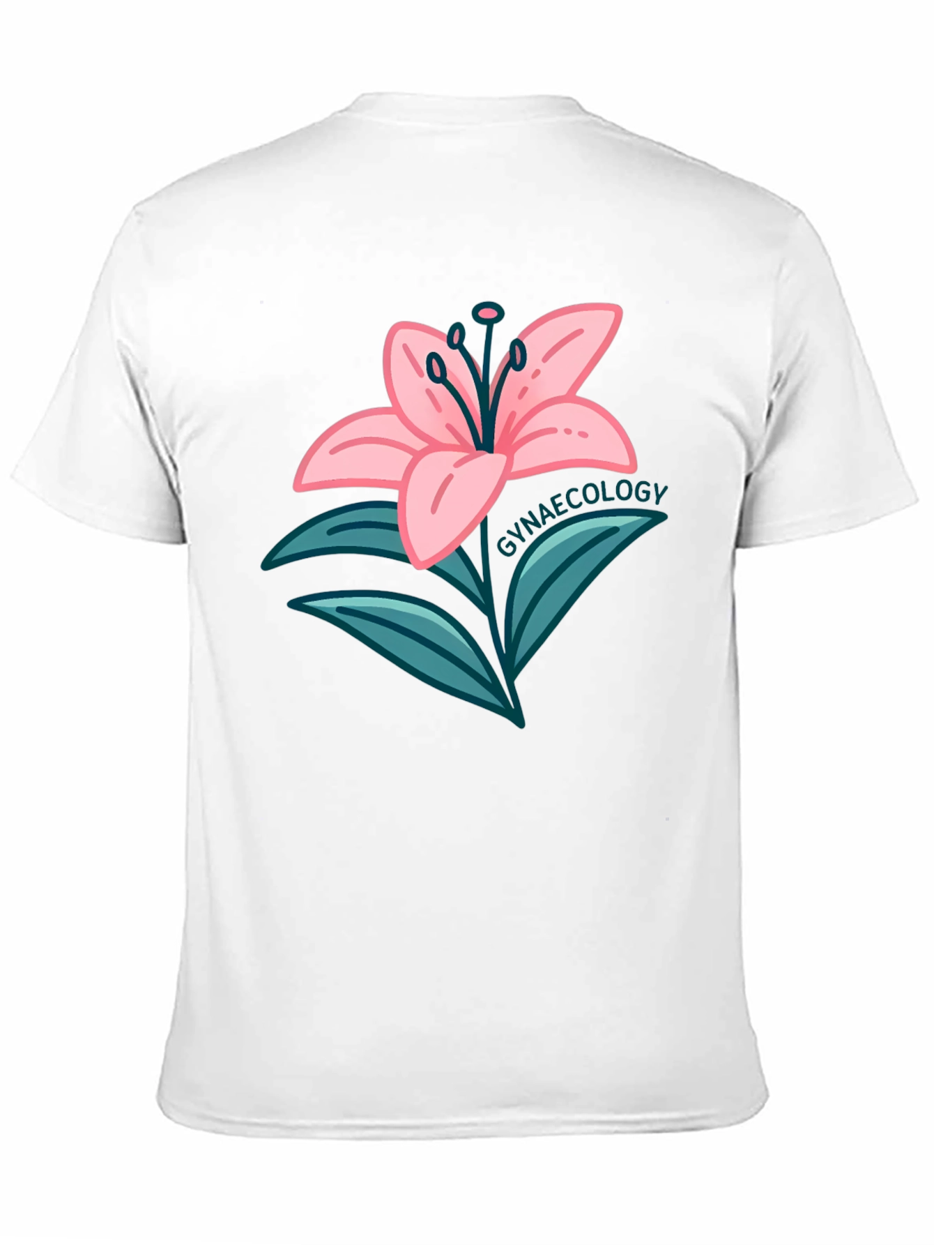 Gynaecology Lily Flower Black T-Shirt