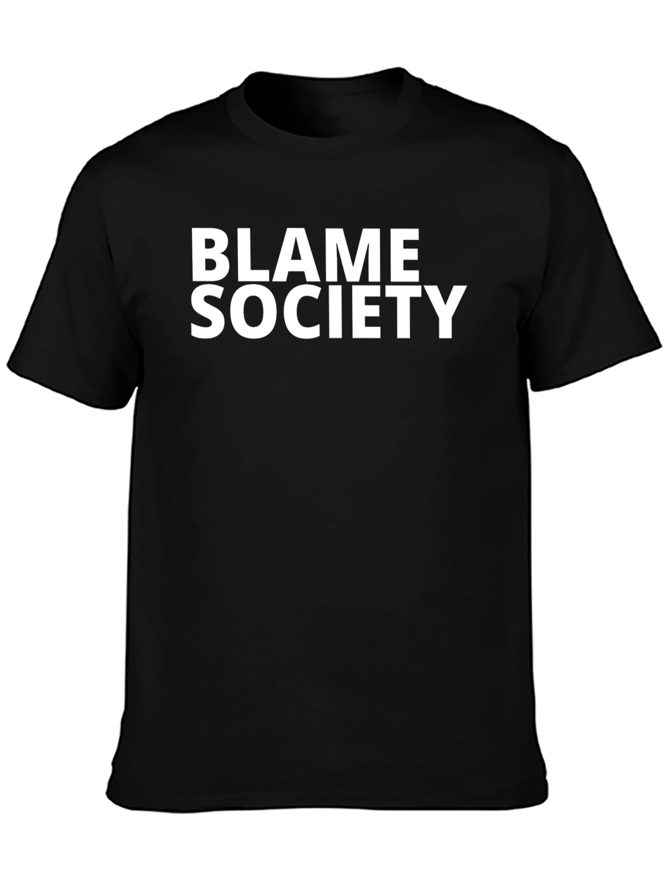 Blame Society Black Graphic Tee - Bold Statement Style