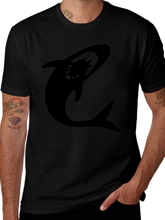 Black Shark Graphic Tee - Mens Short Sleeve T-Shirt