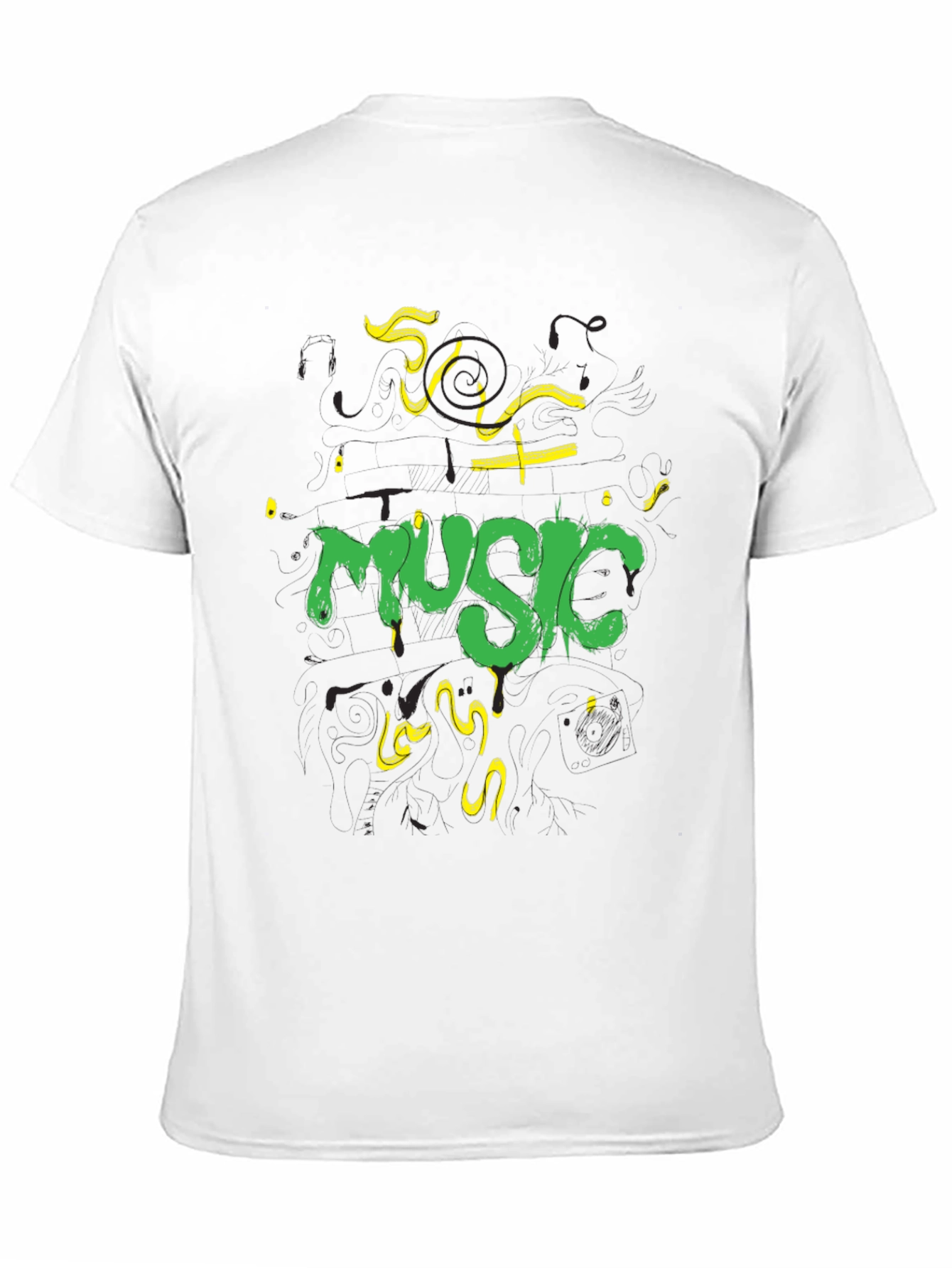 Music T-Shirt - Black Cotton Graphic Tee