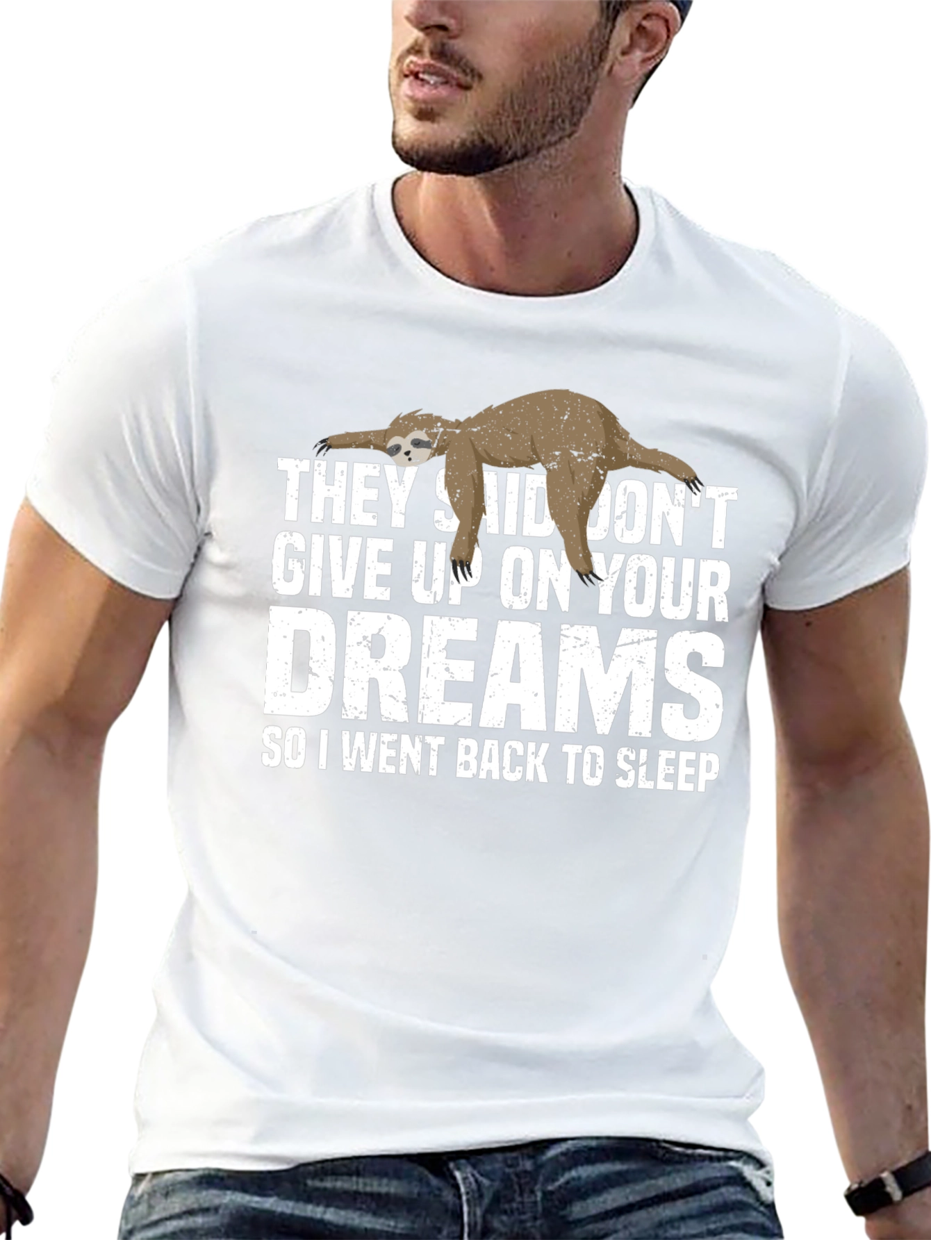 Funny Sloth Dreams T-Shirt - Soft Cotton Tee