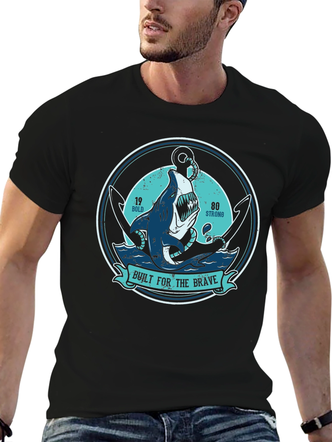 Built For The Brave Shark Anchor T-Shirt