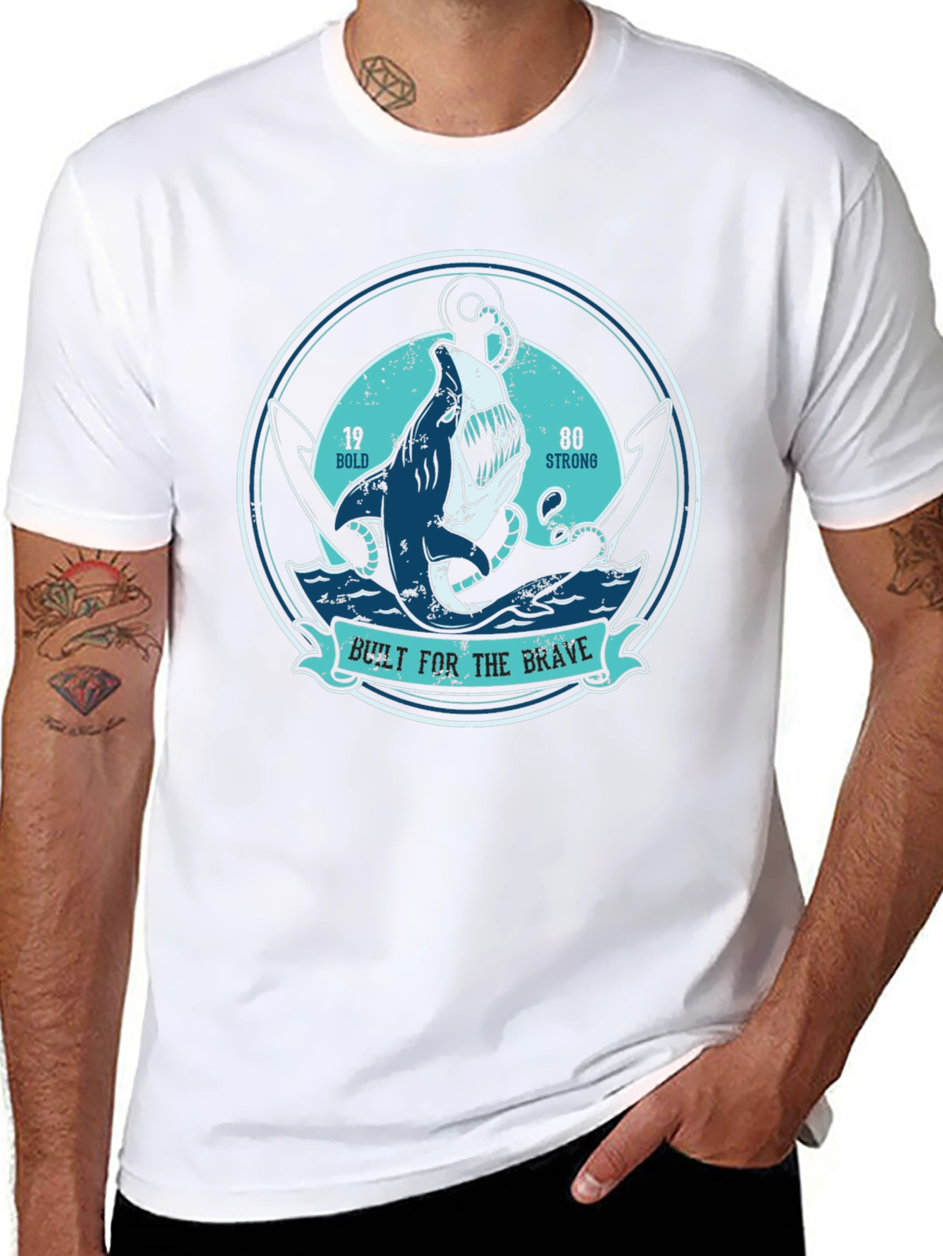 Built For The Brave Shark Anchor T-Shirt