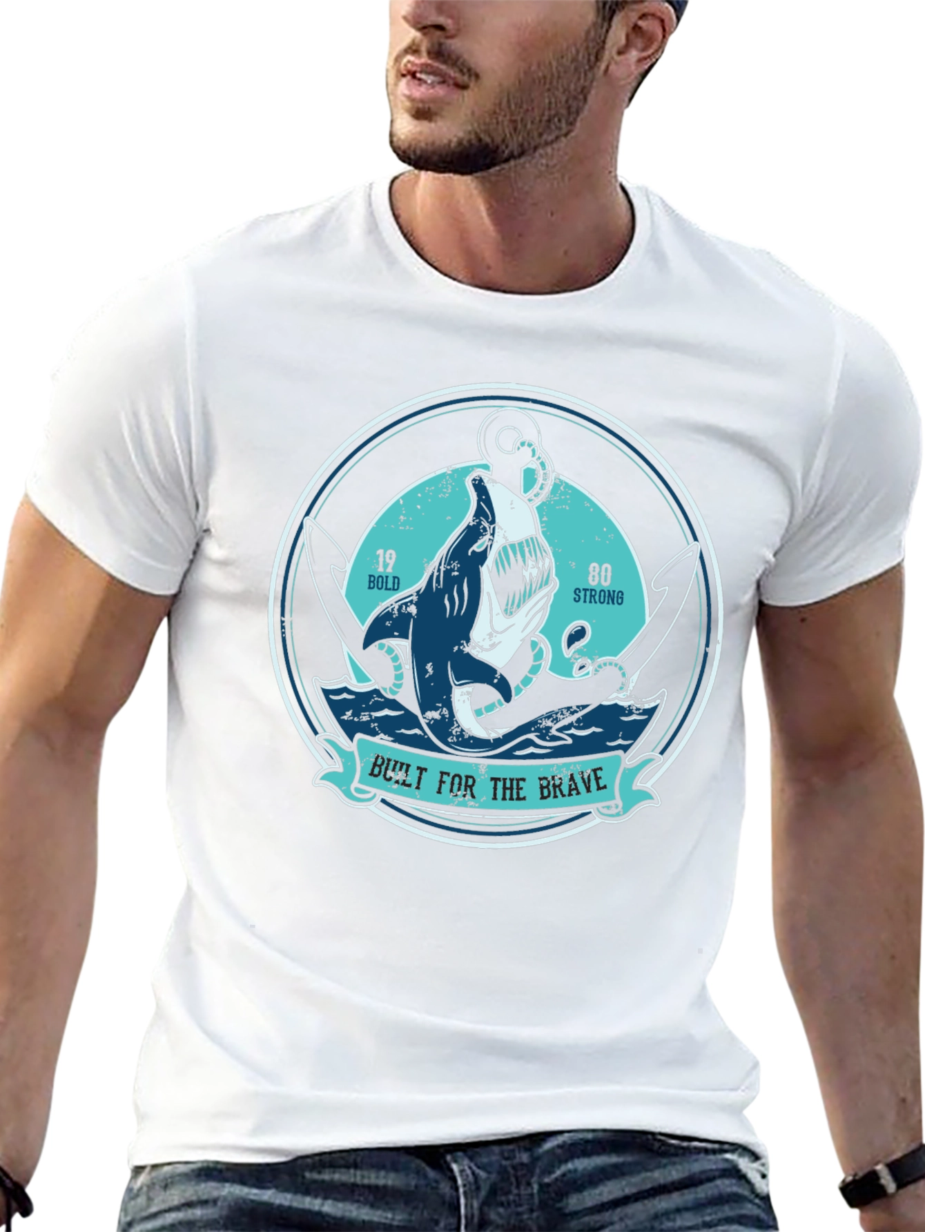Built For The Brave Shark Anchor T-Shirt