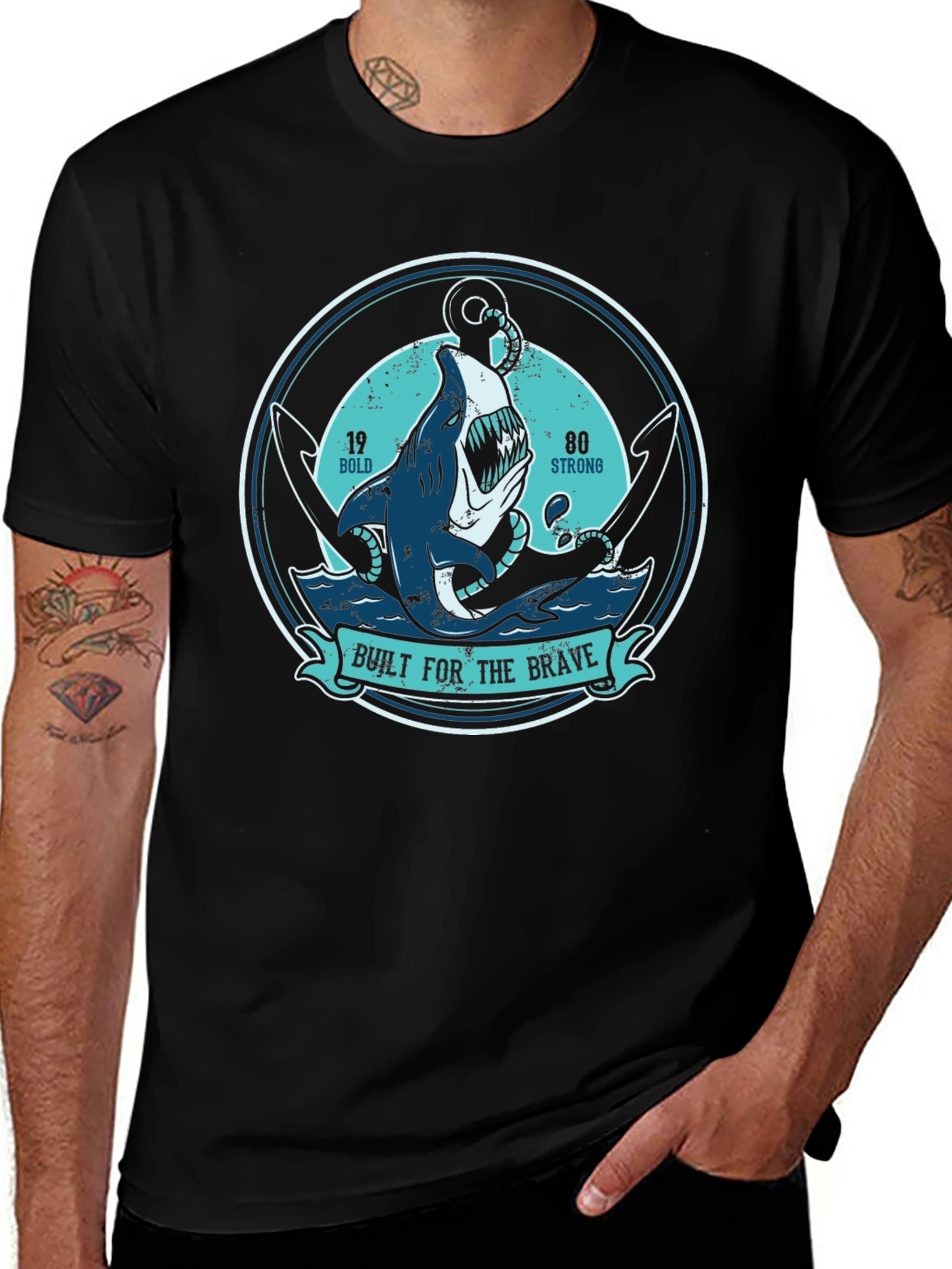 Built For The Brave Shark Anchor T-Shirt
