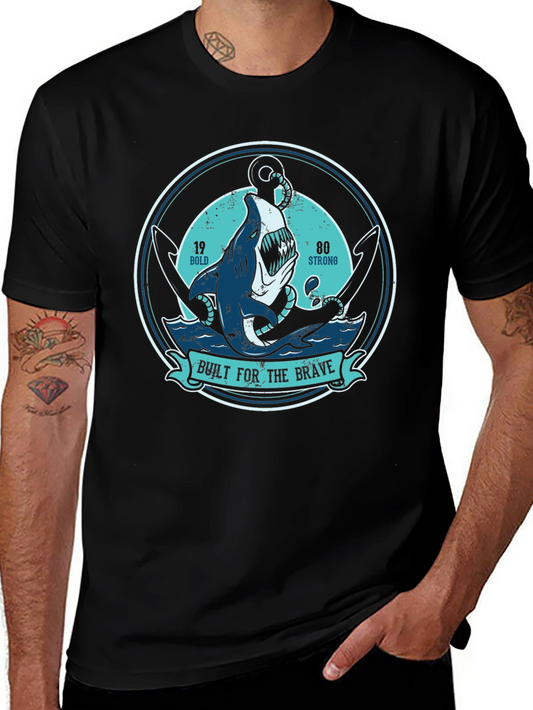 Built For The Brave Shark Anchor T-Shirt