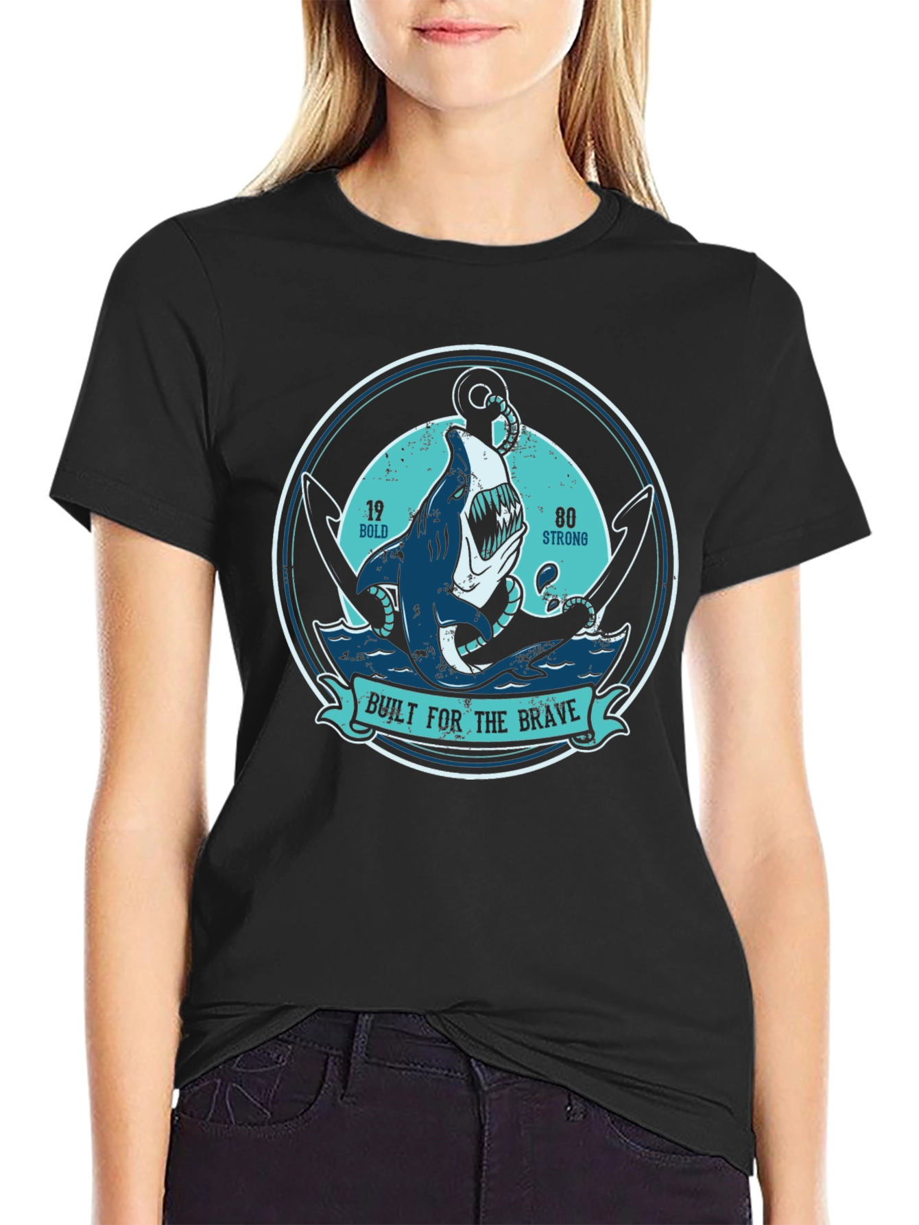 Built For The Brave Shark Anchor T-Shirt