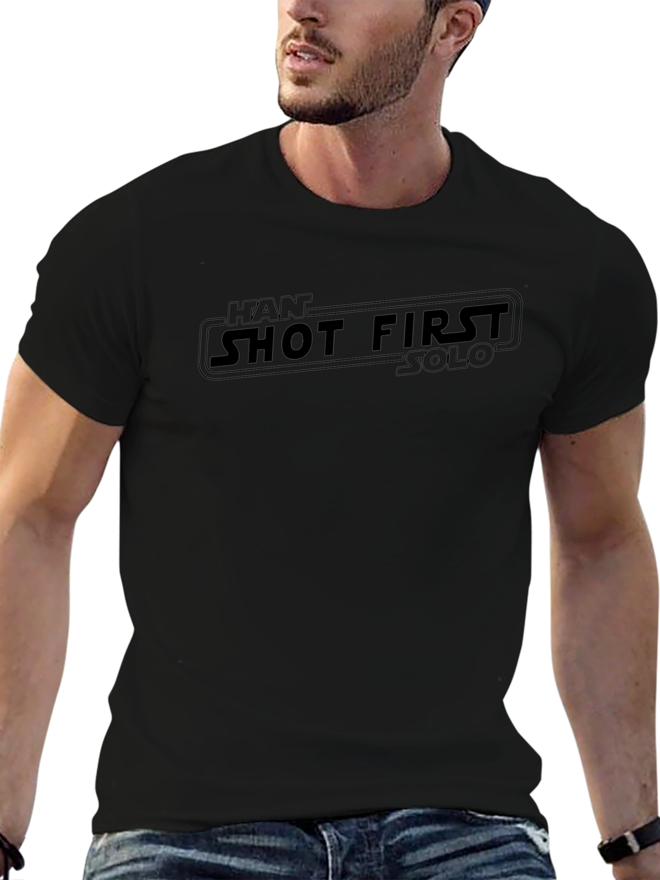 Han Shot First T-Shirt - Star Wars Black Tee