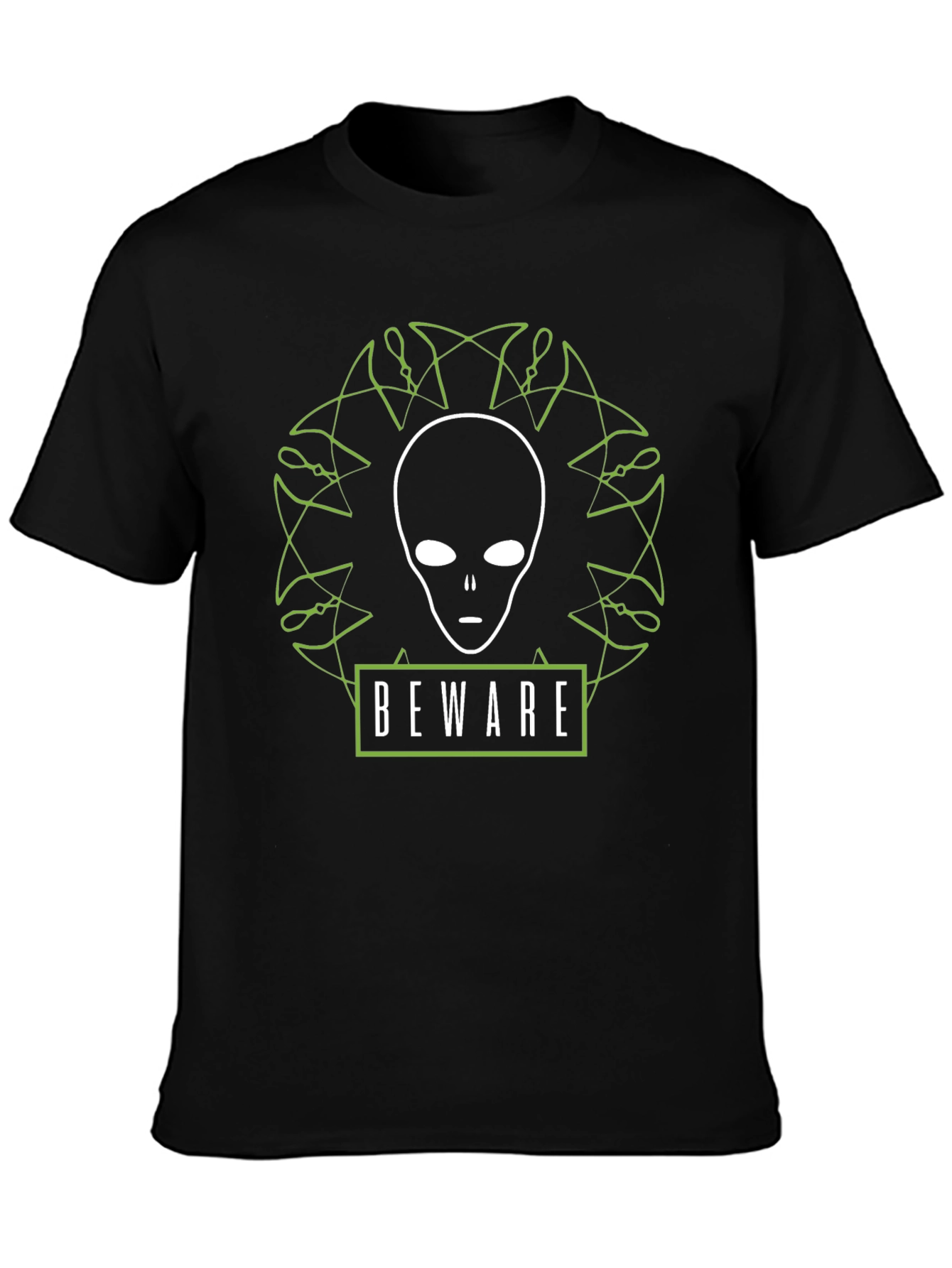 Beware Alien Graphic T-Shirt - Black