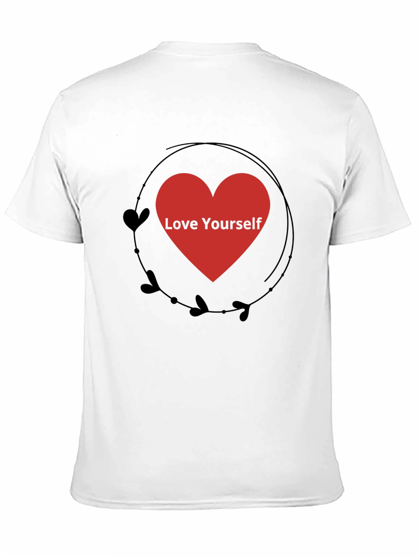 Love Yourself Heart Graphic Black T-Shirt