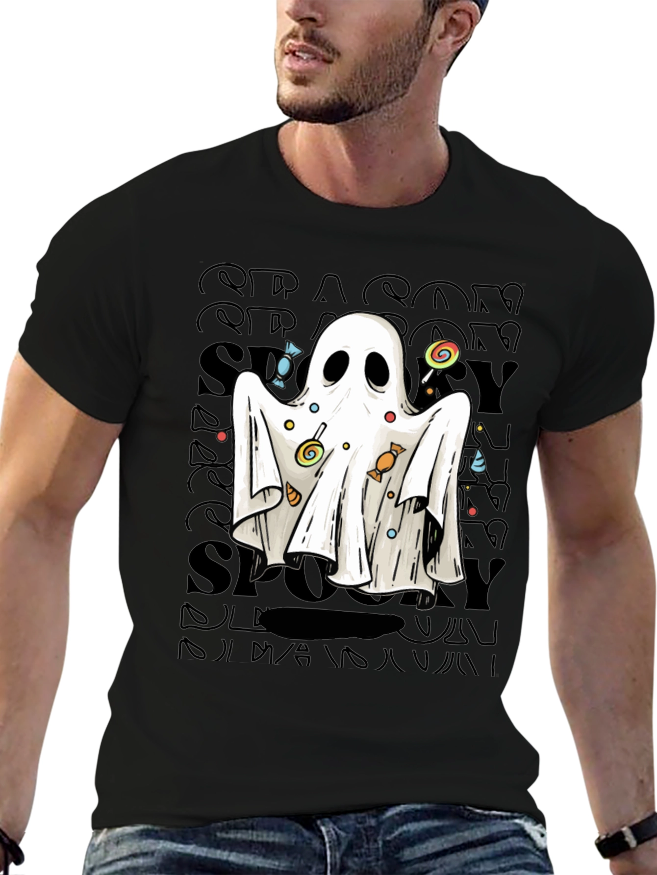 Spooky Ghost Candy T-Shirt - Halloween Apparel