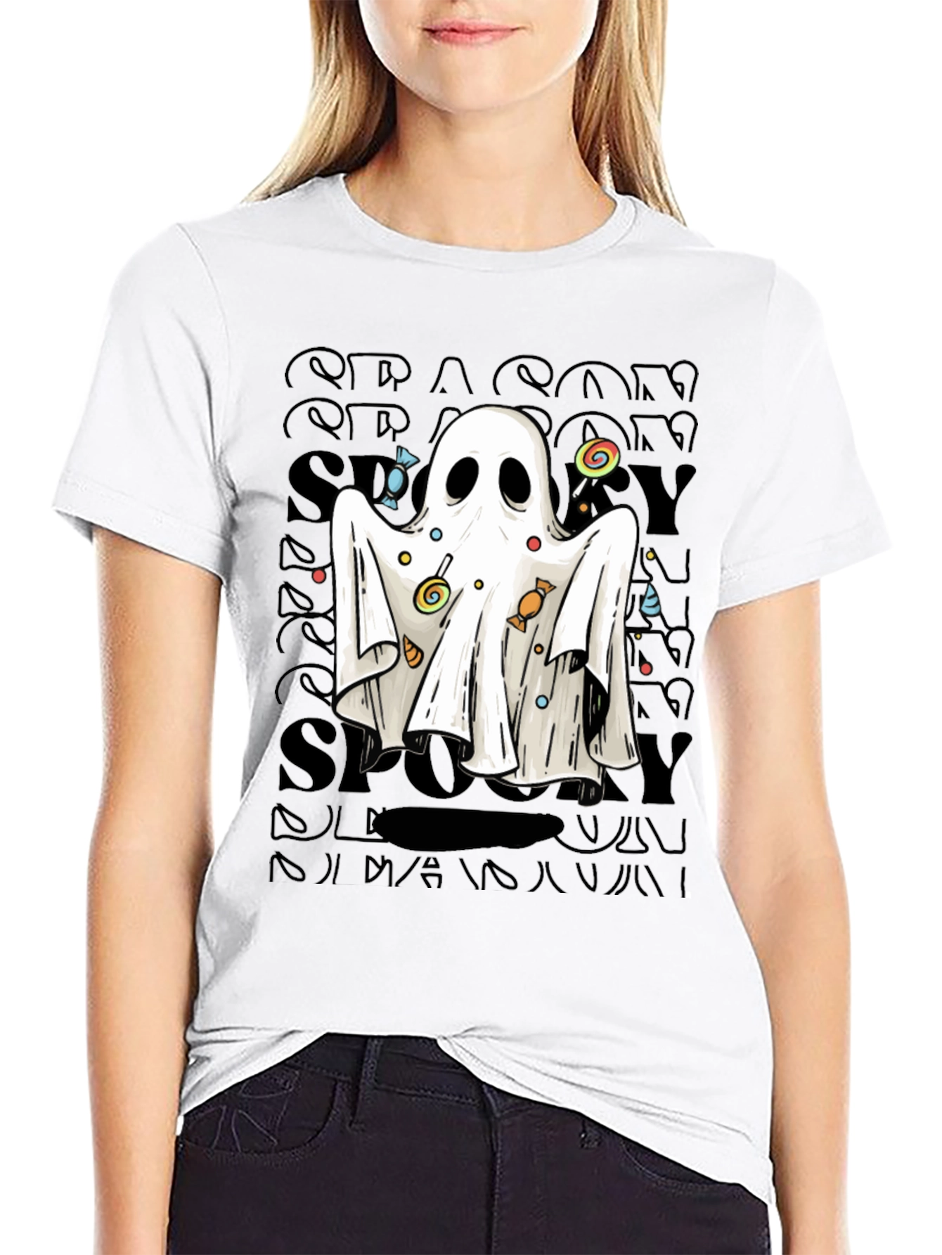 Spooky Ghost Candy T-Shirt - Halloween Apparel