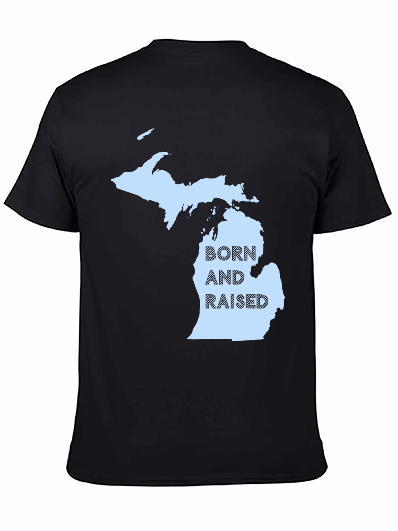 Michigan Born and Raised Black T-Shirt