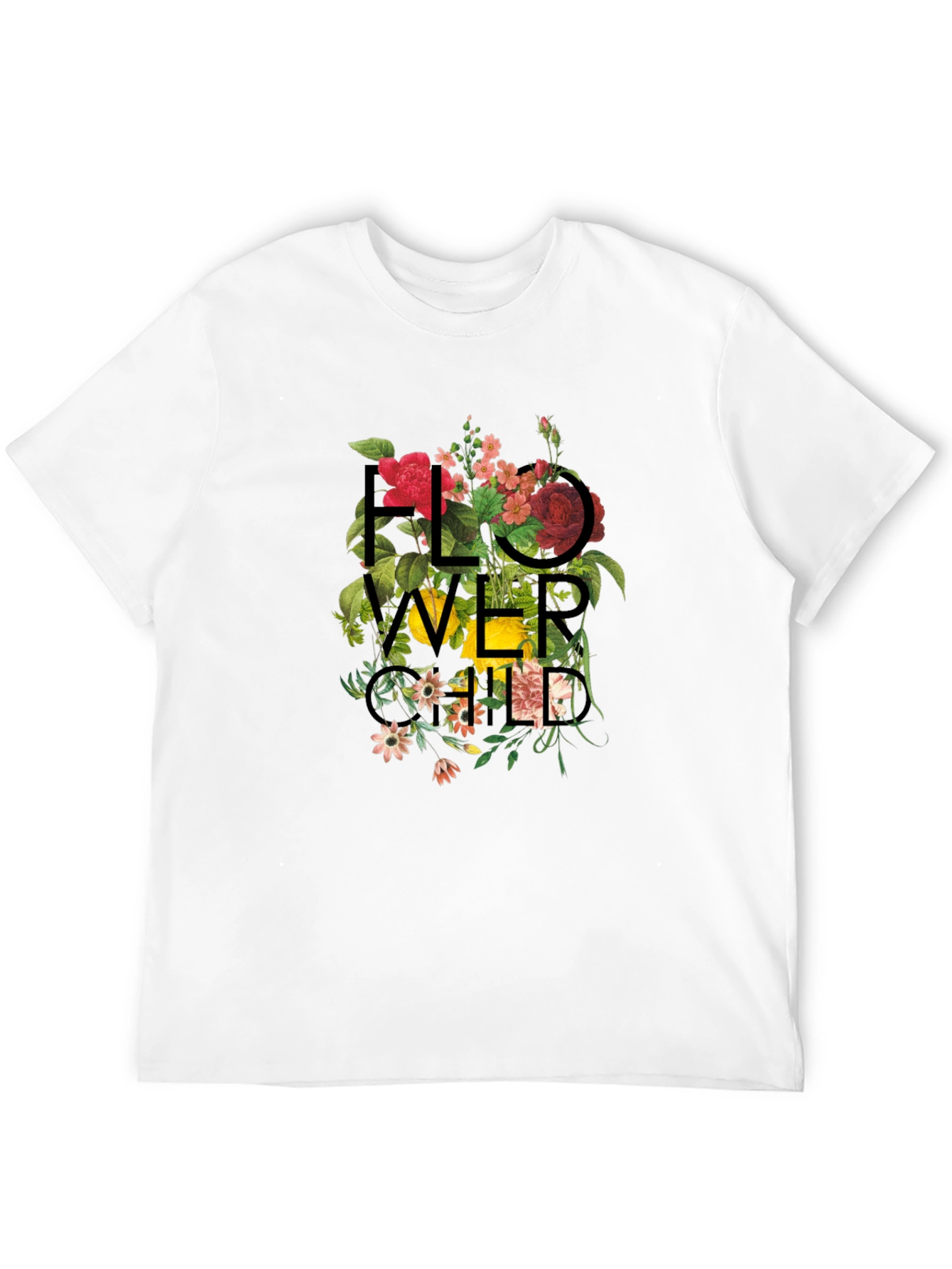 Floral Child Graphic Black T-Shirt