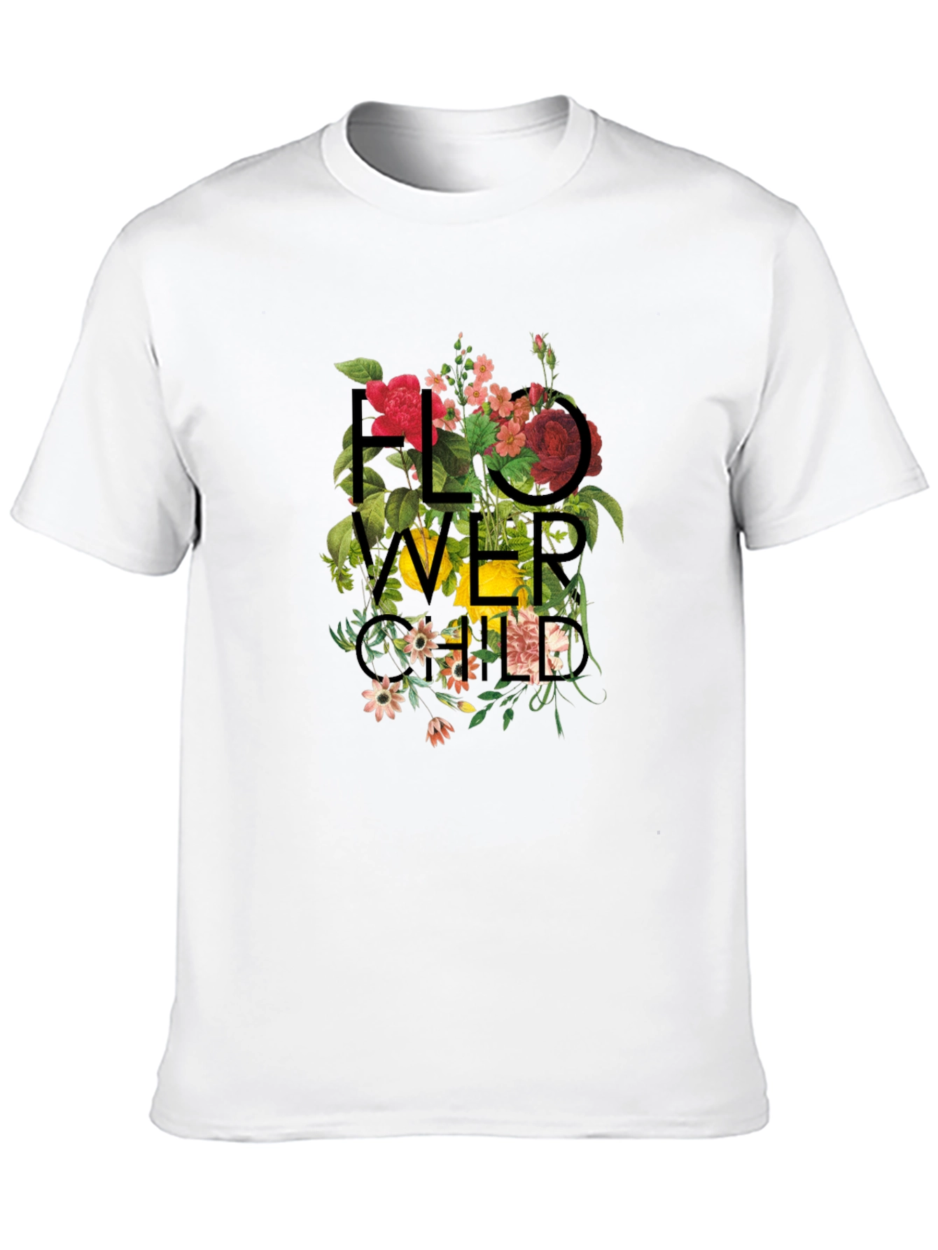 Floral Child Graphic Black T-Shirt