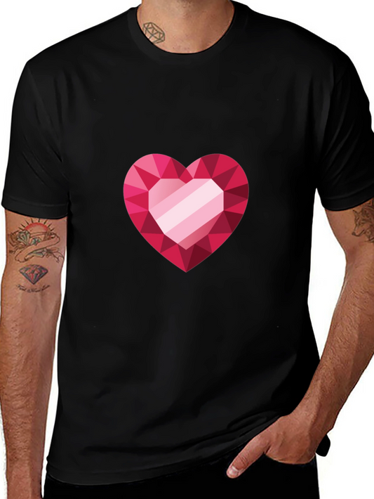 Heart Gem Graphic Black Tee