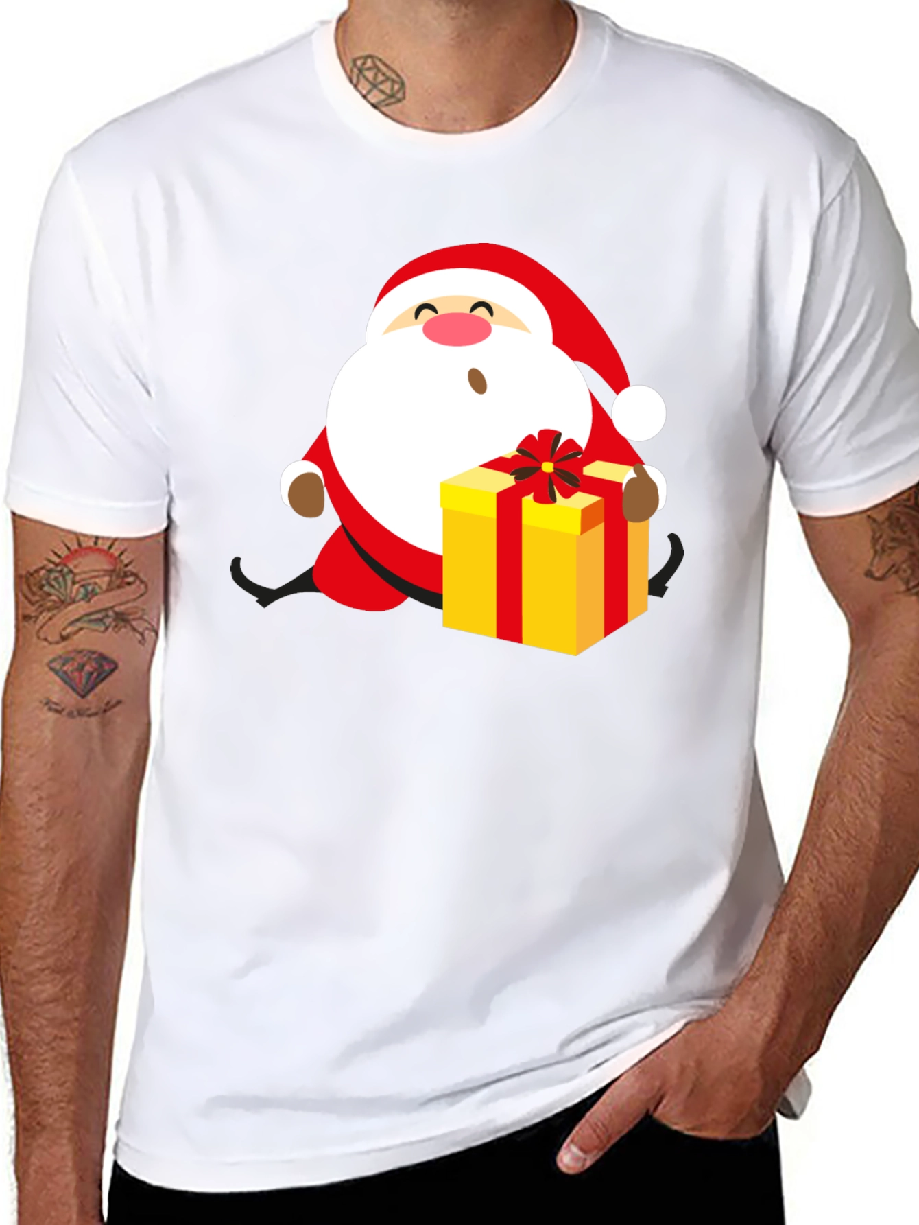 Festive Santa Gift Graphic Tee
