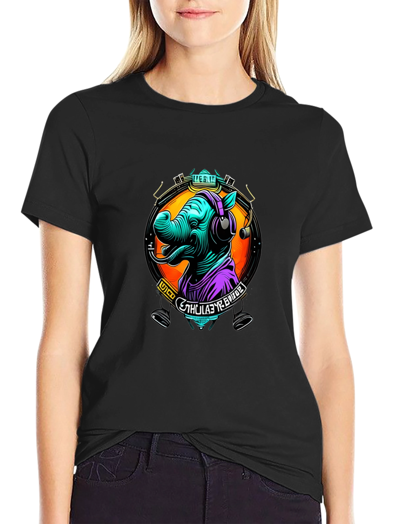 Rhinoceros DJ Graphic Tee - Cool Animal Lover Shirt