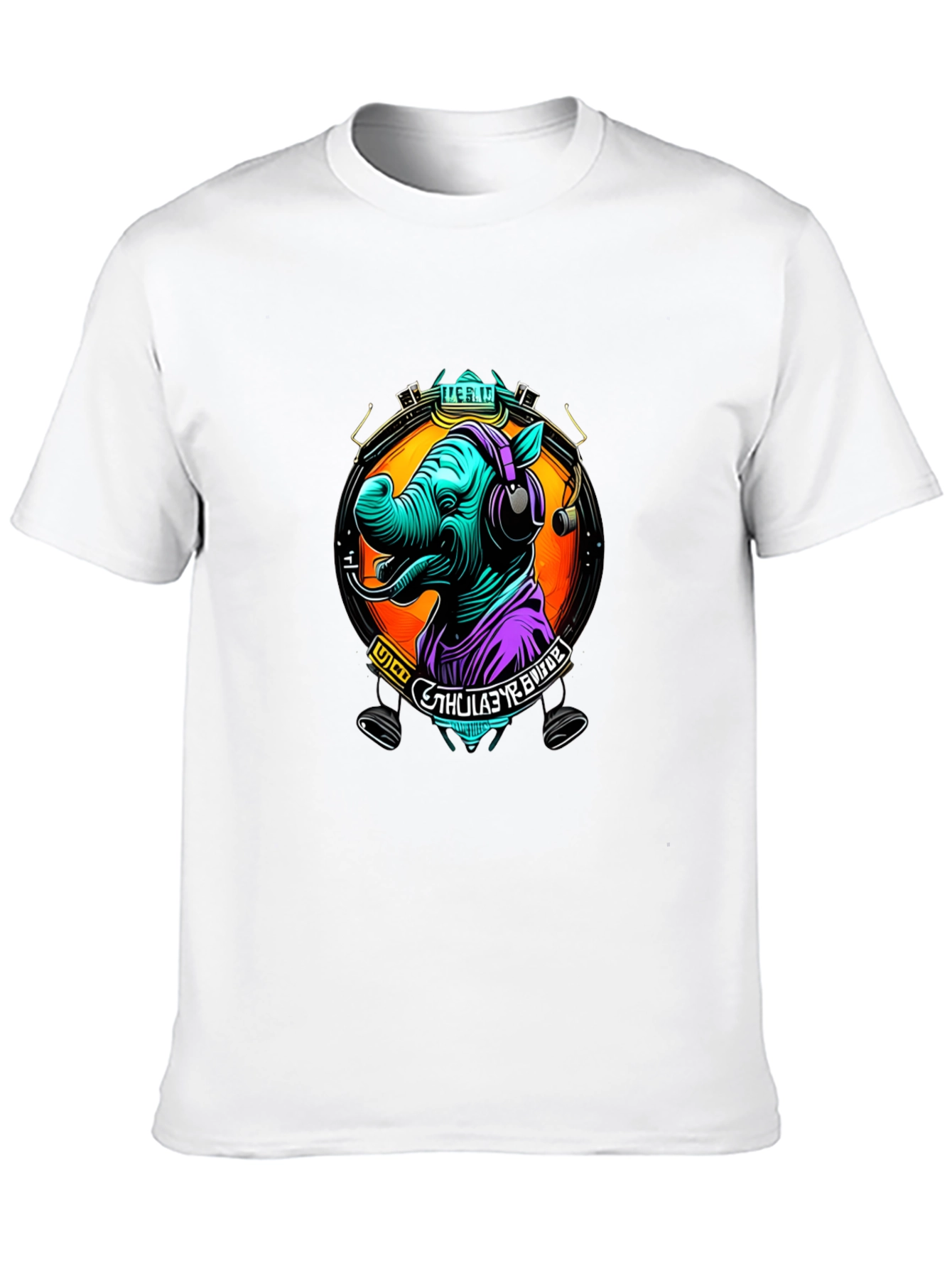 Rhinoceros DJ Graphic Tee - Cool Animal Lover Shirt