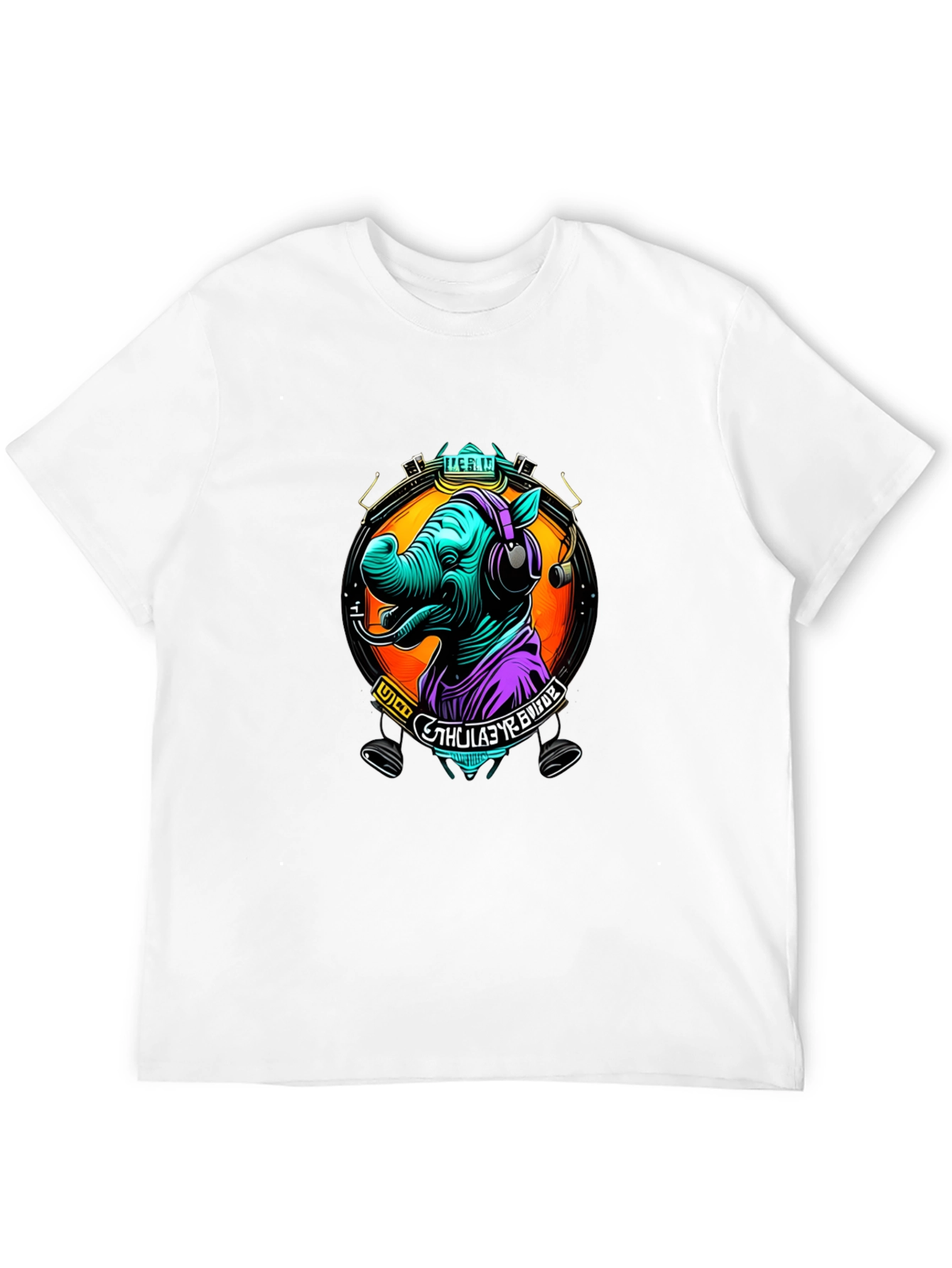 Rhinoceros DJ Graphic Tee - Cool Animal Lover Shirt