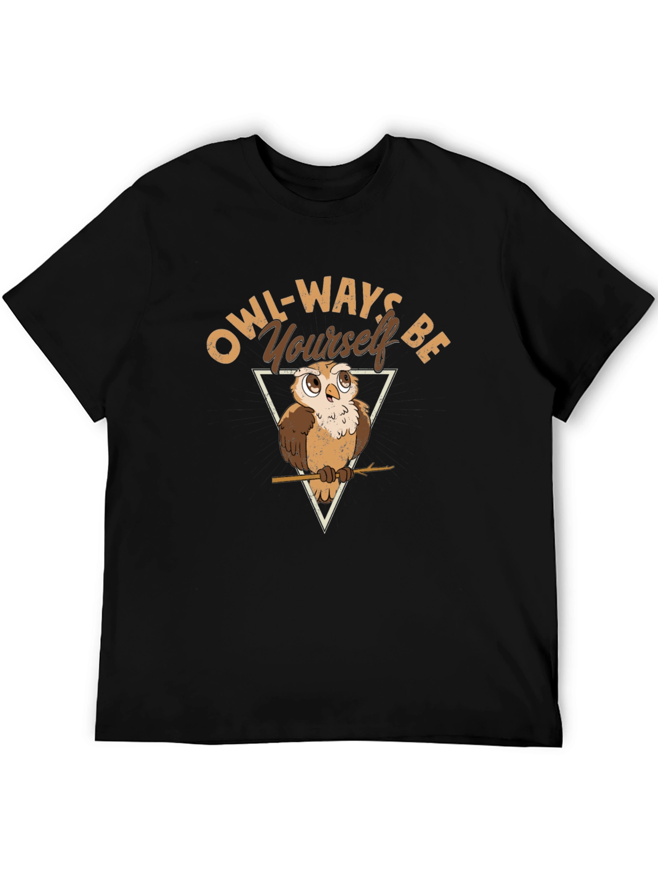 Owl-Ways Be Yourself T-Shirt - Black Cotton Tee