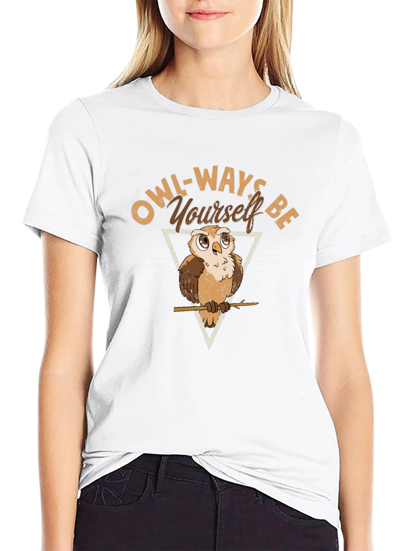 Owl-Ways Be Yourself T-Shirt - Black Cotton Tee
