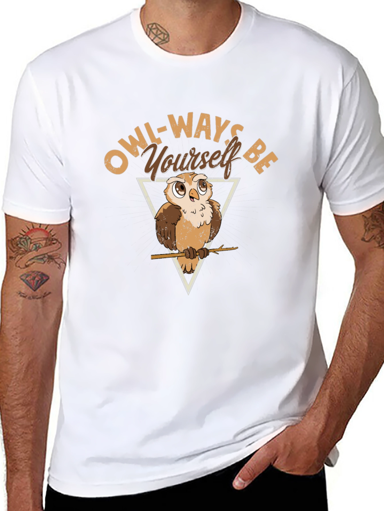 Owl-Ways Be Yourself T-Shirt - Black Cotton Tee