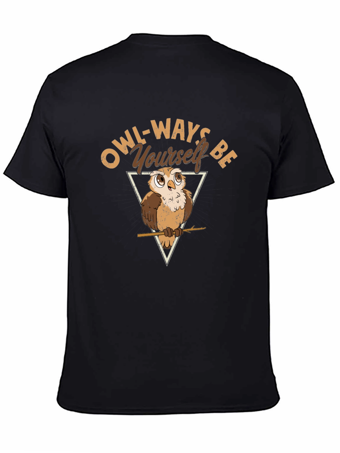 Owl-Ways Be Yourself T-Shirt - Black Cotton Tee