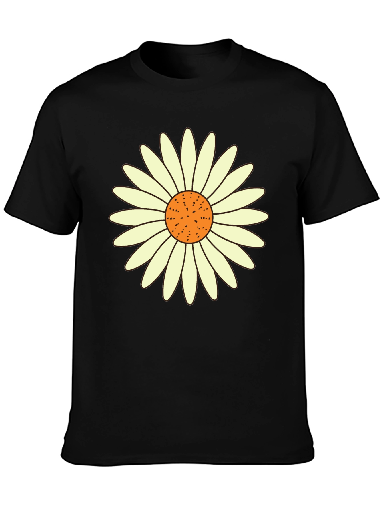 Daisy Graphic Tee - Black Casual T-Shirt
