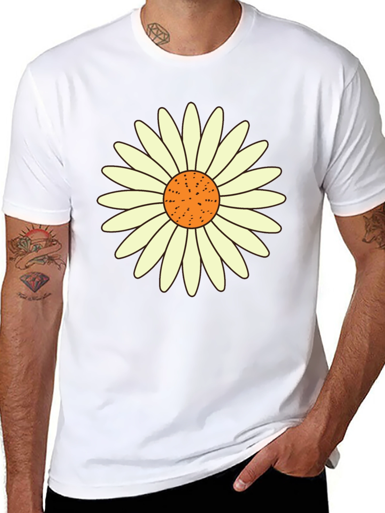 Daisy Graphic Tee - Black Casual T-Shirt
