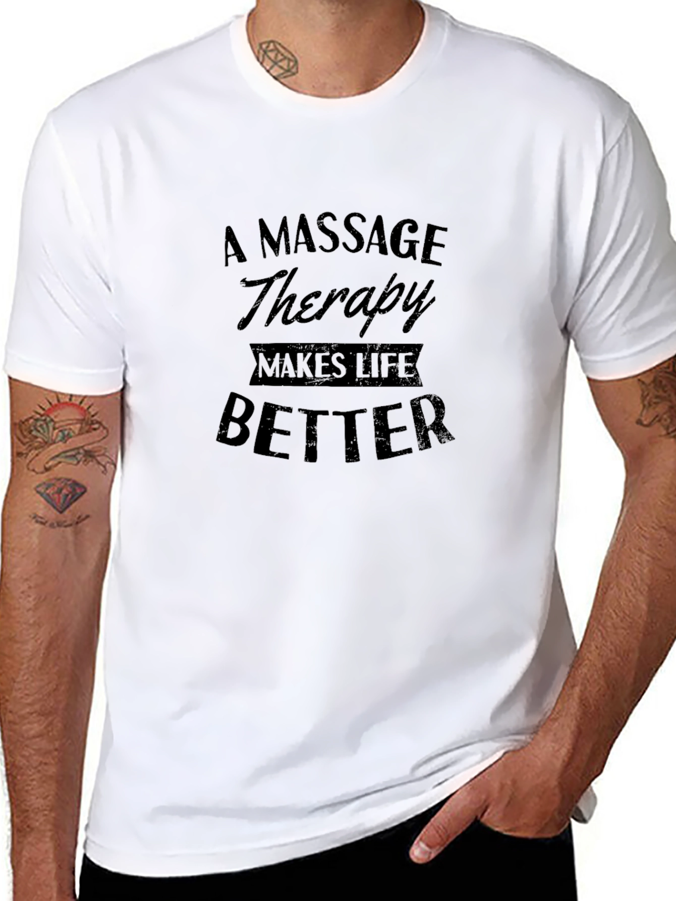 Massage Therapy Makes Life Better Black T-Shirt