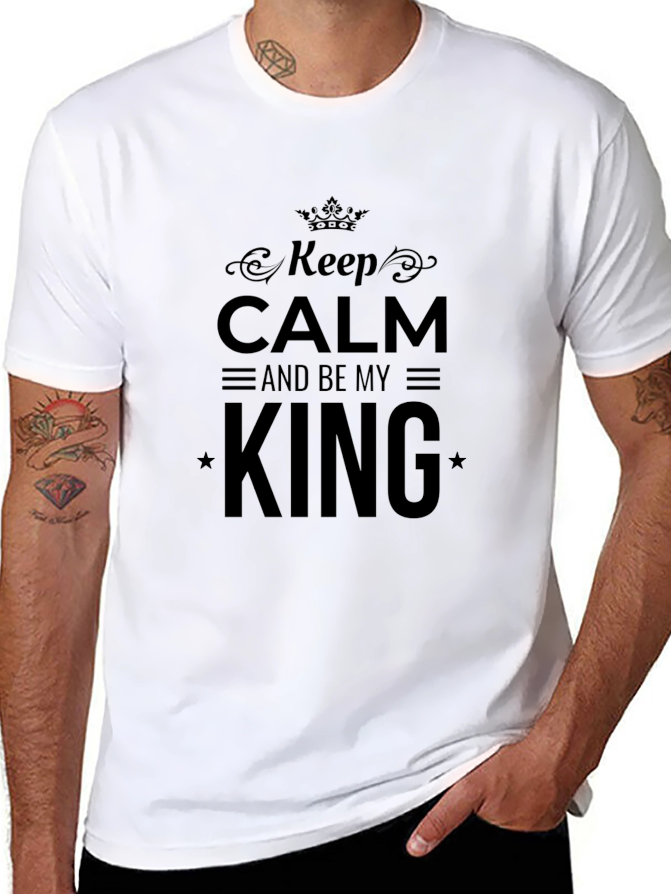 Keep Calm and Be My King Black T-Shirt