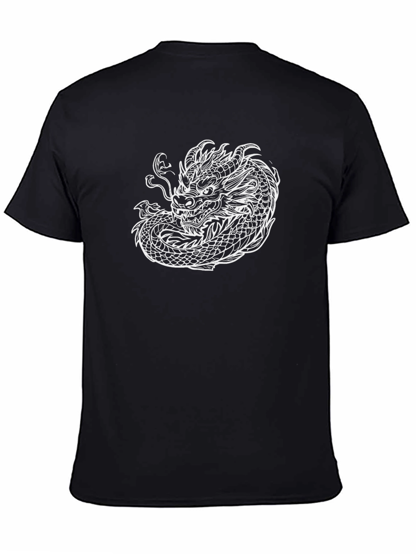 Black Tee with Dragon Graphic